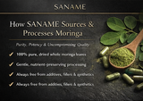 SANAME - Moringa Leaf Powder Capsules for Lush Skin, Hair, Nails, Lashes & Body