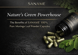SANAME - Moringa Leaf Powder Capsules for Lush Skin, Hair, Nails, Lashes & Body