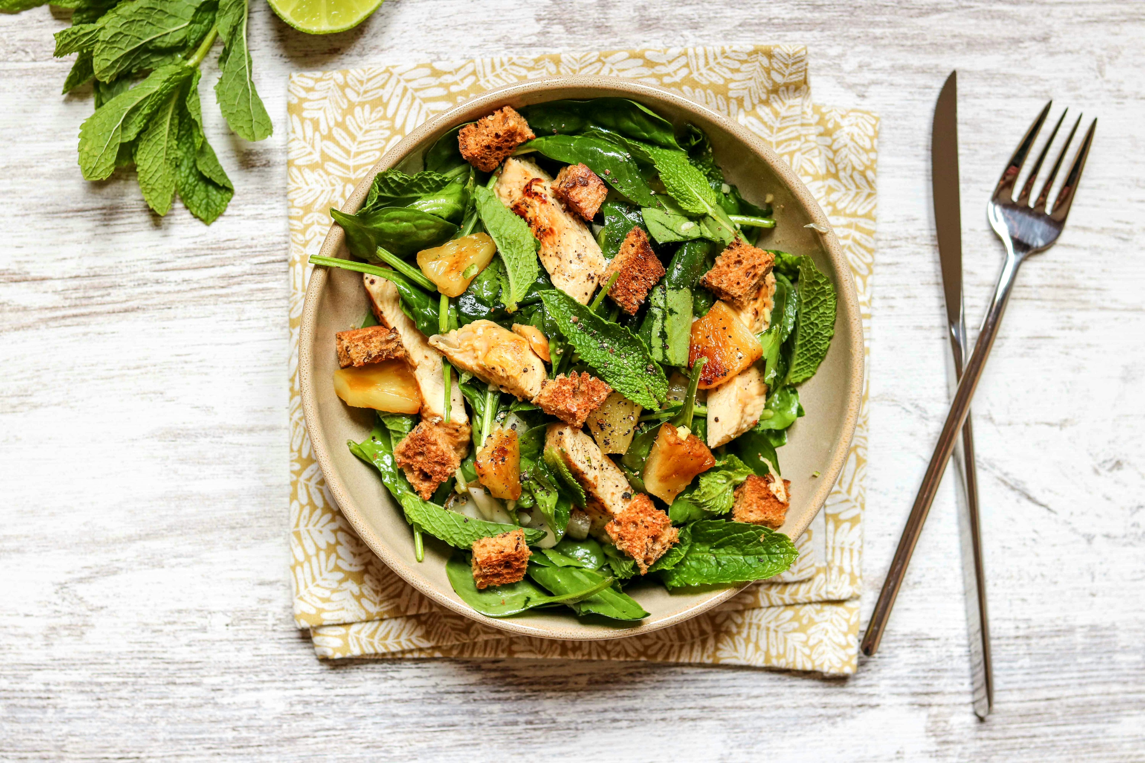 SANAME - Grilled Chicken Pineapple Mint Salad infused with Vietnamese Pho P360 Collagen BoneBroth