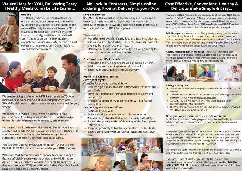 SANAME - NDIS REGISTERED PROVIDER - Our Service Standard