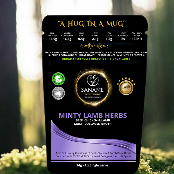 P360®  MINTY LAMB HERBS - World's First & Best - Multi-Collagen infused Lamb Bone Broth