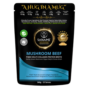 P360® Mushroom Beef - World's First & Best - Multi-Collagen infused Beef & Mushroom Bone Broth