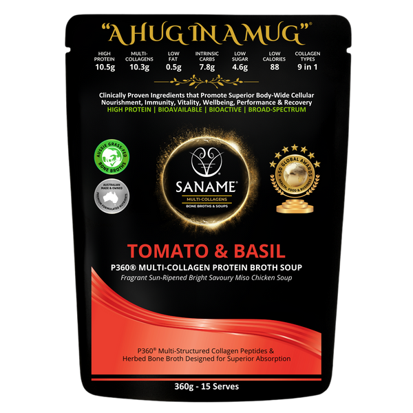 P360® Tomato & Basil Multi-Collagen Protein Miso Chicken Bone Broth Soup