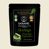 SANAME - Moringa Leaf Powder Capsules for Lush Skin, Hair, Nails, Lashes & Body