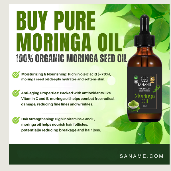 SANAME  - 100% Organic Moringa Skin, Hair, Nail, Lash & Body Oil