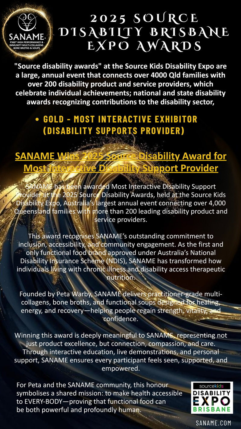 AWARDS -SANAME - 2025: The Most Globally Awarded Functional Health Food Business of the Year