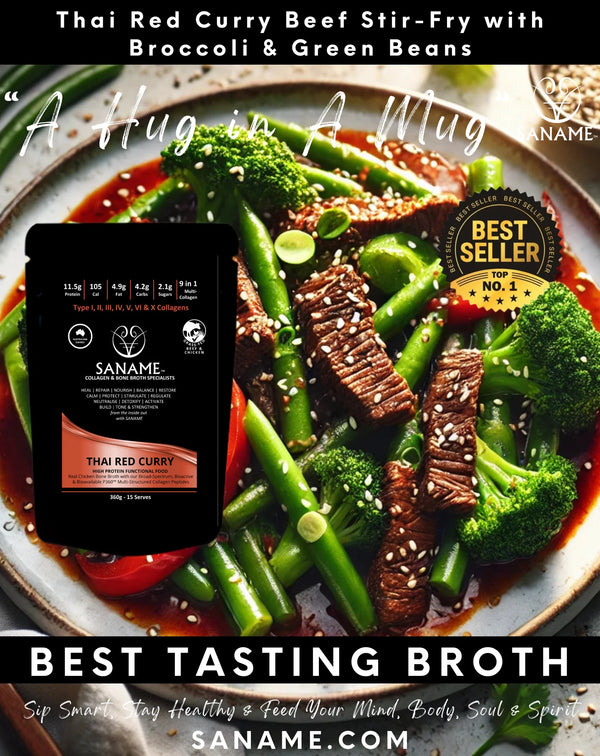 Thai Red Curry Beef Stir-Fry with Broccoli & Green Beans
