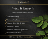 SANAME - Moringa Leaf Powder Capsules for Lush Skin, Hair, Nails, Lashes & Body