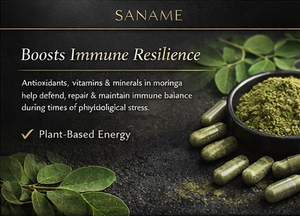 SANAME - Moringa Leaf Powder Capsules for Lush Skin, Hair, Nails, Lashes & Body