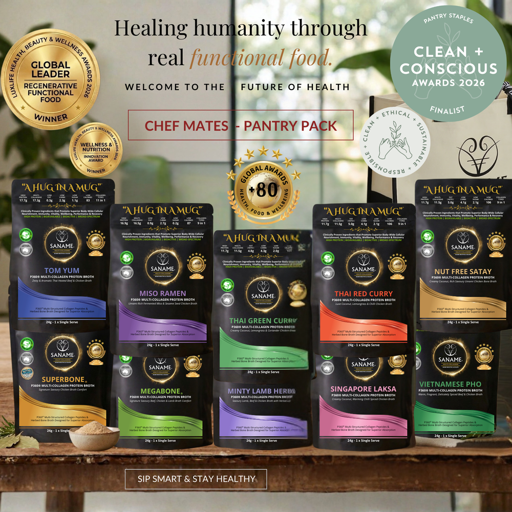 CHEF MATES - 10x24g Pantry Pack - P360™ Multi-Collagen Bone Broths Variety Pack