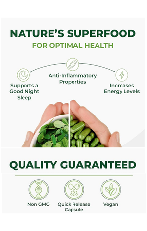 SANAME - Moringa Leaf Powder Capsules for Lush Skin, Hair, Nails, Lashes & Body