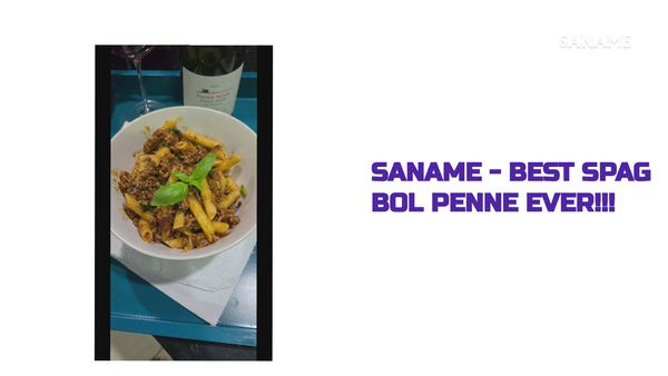 SANAME - Best SPAG BOL Penne Ever!!! by@Outfy