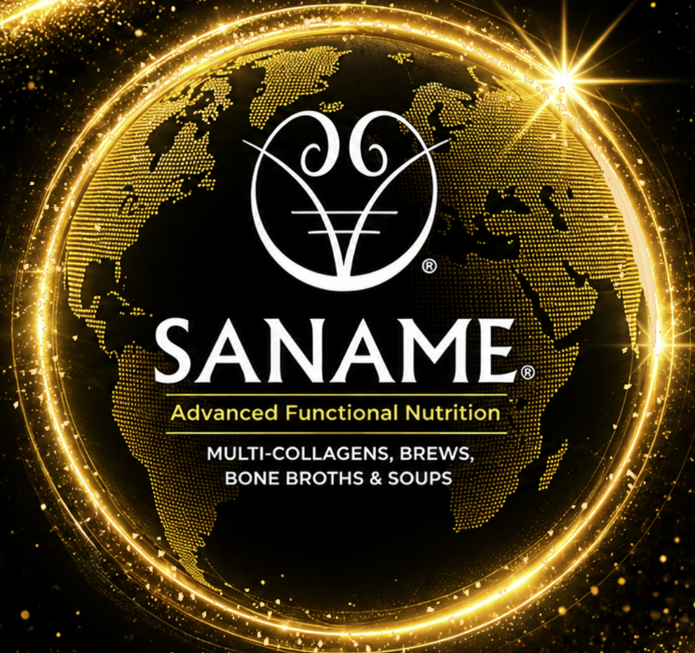 Official SANAME black-and-gold brand globe — explore 88+ global awards and recognitions in less than two years